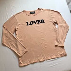 BIANCA CHANDON peach orange lover crew neck long sleeve knit T-shirt